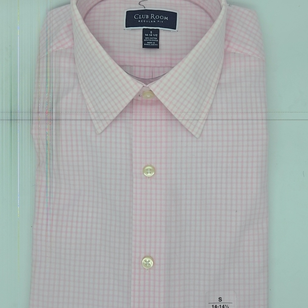 Club Room Light Pink Micro-Check Dress Shirt